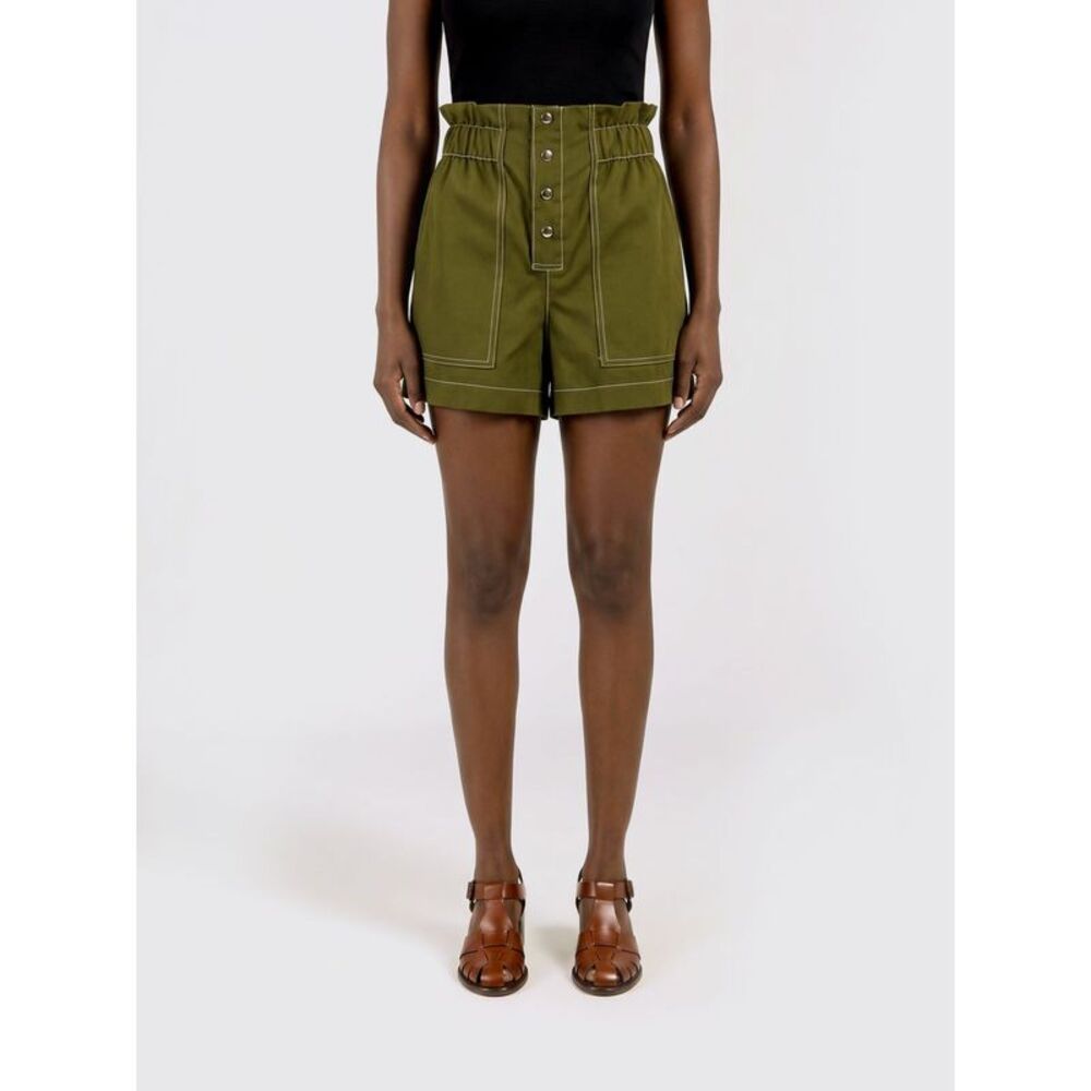 Marni Women Marni High-Waisted Cotton-Blend Shorts With Slant Pockets